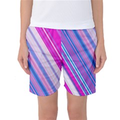 Line Obliquely Pink Women s Basketball Shorts by Simbadda