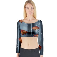 Natural Habitat Long Sleeve Crop Top by Valentinaart