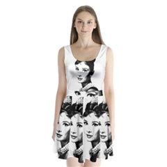 Audrey Hepburn Split Back Mini Dress  by Valentinaart