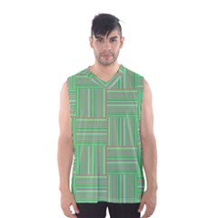 Geometric Pinstripes Shapes Hues Men s Basketball Tank Top by Simbadda