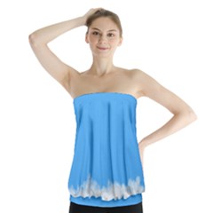 Blue Sky Clouds Day Strapless Top by Simbadda