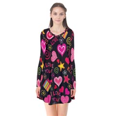 Love Hearts Sweet Vector Flare Dress by Simbadda