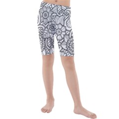 These Flowers Need Colour! Kids  Mid Length Swim Shorts by Simbadda