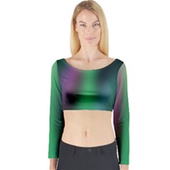 Course Gradient Color Pattern Long Sleeve Crop Top by Simbadda