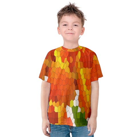 Mosaic Glass Colorful Color Kids  Cotton Tee by Simbadda