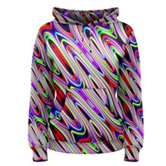 Multi Color Wave Abstract Pattern Women s Pullover Hoodie by Simbadda