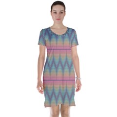 Pattern Background Texture Colorful Short Sleeve Nightdress by Simbadda