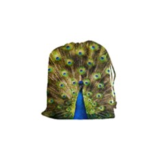 Peacock Bird Drawstring Pouches (small)  by Simbadda