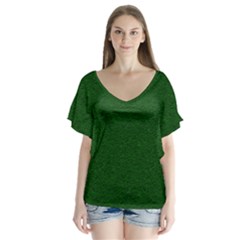 Texture Green Rush Easter Flutter Sleeve Top by Simbadda