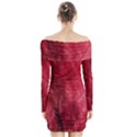 Red Background Texture Long Sleeve Off Shoulder Dress View2