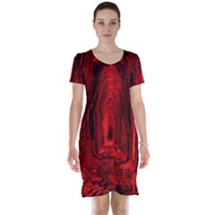 Tunnel Red Black Light Short Sleeve Nightdress by Simbadda