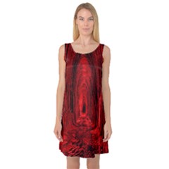 Tunnel Red Black Light Sleeveless Satin Nightdress by Simbadda