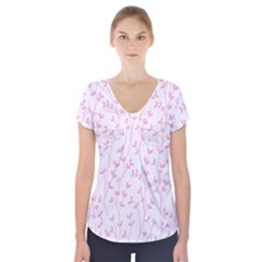 Pattern Short Sleeve Front Detail Top by Valentinaart