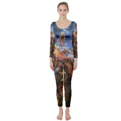 Pillar And Jets Long Sleeve Catsuit by SpaceShop