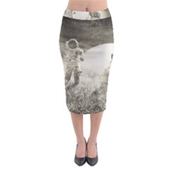 Astronaut Space Travel Space Midi Pencil Skirt by Simbadda