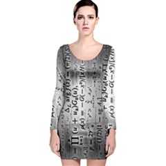 Science Formulas Long Sleeve Bodycon Dress by Simbadda