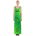 Shamrock Green Pattern Design Maxi Thigh Split Dress View1