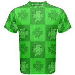 Fabric Shamrocks Clovers Men s Cotton Tee by Simbadda