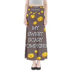 Scary Sweet Funny Cute Pumpkins Hallowen Ecard Maxi Skirts by Amaryn4rt