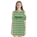 St. Patricks day plaid pattern Shoulder Cutout Velvet  One Piece View1