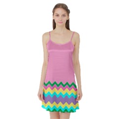 Easter Chevron Pattern Stripes Satin Night Slip by Amaryn4rt