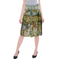 Hieronymus Bosch Garden Of Earthly Delights Midi Beach Skirt by MasterpiecesOfArt