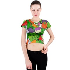 Vegetables  Crew Neck Crop Top by Valentinaart