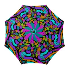 Abstract Art Squiggly Loops Multicolored Golf Umbrellas by EDDArt