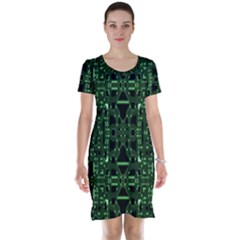 An Overly Large Geometric Representation Of A Circuit Board Short Sleeve Nightdress by Simbadda