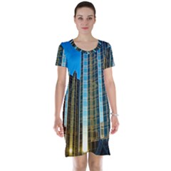 Two Abstract Architectural Patterns Short Sleeve Nightdress by Simbadda