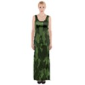 Camouflage Green Army Texture Maxi Thigh Split Dress View1