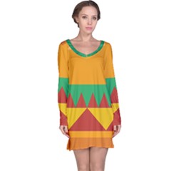 Burger Bread Food Cheese Vegetable Long Sleeve Nightdress by Simbadda