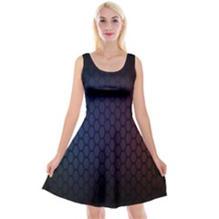 Hexagon Colorful Pattern Gradient Honeycombs Reversible Velvet Sleeveless Dress by Simbadda