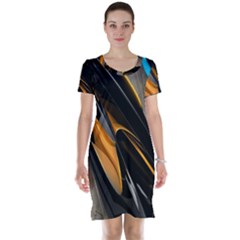 Abstract 3d Short Sleeve Nightdress by Simbadda