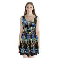 Abstract 3d Blender Colorful Split Back Mini Dress  by Simbadda