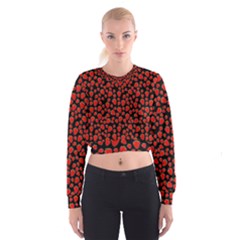 Strawberry  Pattern Women s Cropped Sweatshirt by Valentinaart