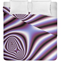 Fractal Background With Curves Created From Checkboard Duvet Cover Double Side (king Size) by Simbadda