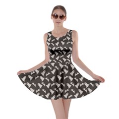 Black Halloween Ghost Pattern On A Dark Skater Dress by CoolDesigns