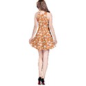 Orange Grunge Skulls Pattern Sleeveless Skater Dress View2