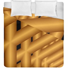 Fractal Background With Gold Pipes Duvet Cover Double Side (king Size) by Simbadda