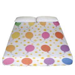 Balloon Star Rainbow Fitted Sheet (king Size) by Mariart