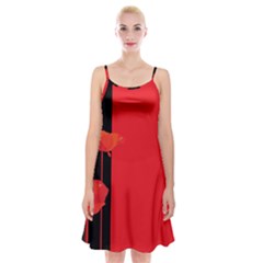 Flower Floral Red Back Sakura Spaghetti Strap Velvet Dress by Mariart