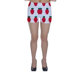 Fruit Strawberries Red Green Skinny Shorts by Mariart