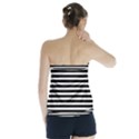 Horizontal Stripes Black Strapless Top View2