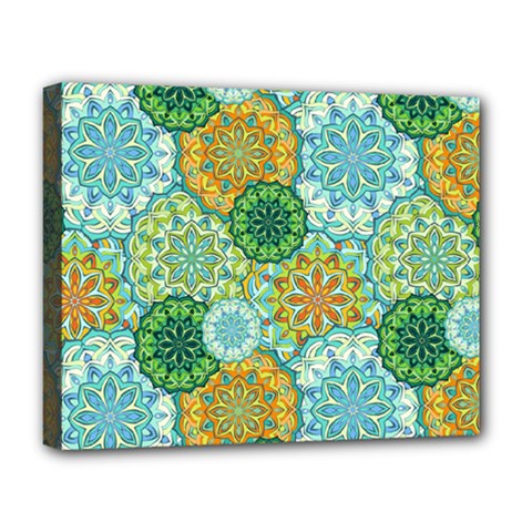 Forest Spirits  Green Mandalas  Deluxe Canvas 20  X 16  (stretched) by bunart