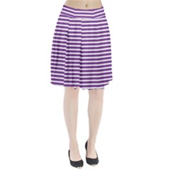 Horizontal Stripes Purple Pleated Skirt by Mariart