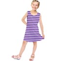 Horizontal Stripes Purple Kids  Tunic Dress View1