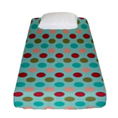 Large Colored Polka Dots Line Circle Fitted Sheet (single Size) by Mariart