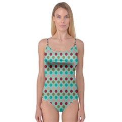 Large Colored Polka Dots Line Circle Camisole Leotard  by Mariart