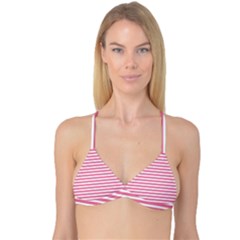 Horizontal Stripes Light Pink Reversible Tri Bikini Top by Mariart